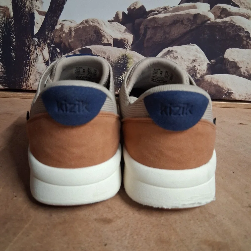 Kizik Lima Hands-Free Slip-On Sneakers Mens 8.5 Sand Tan Knit Low Top Shoes